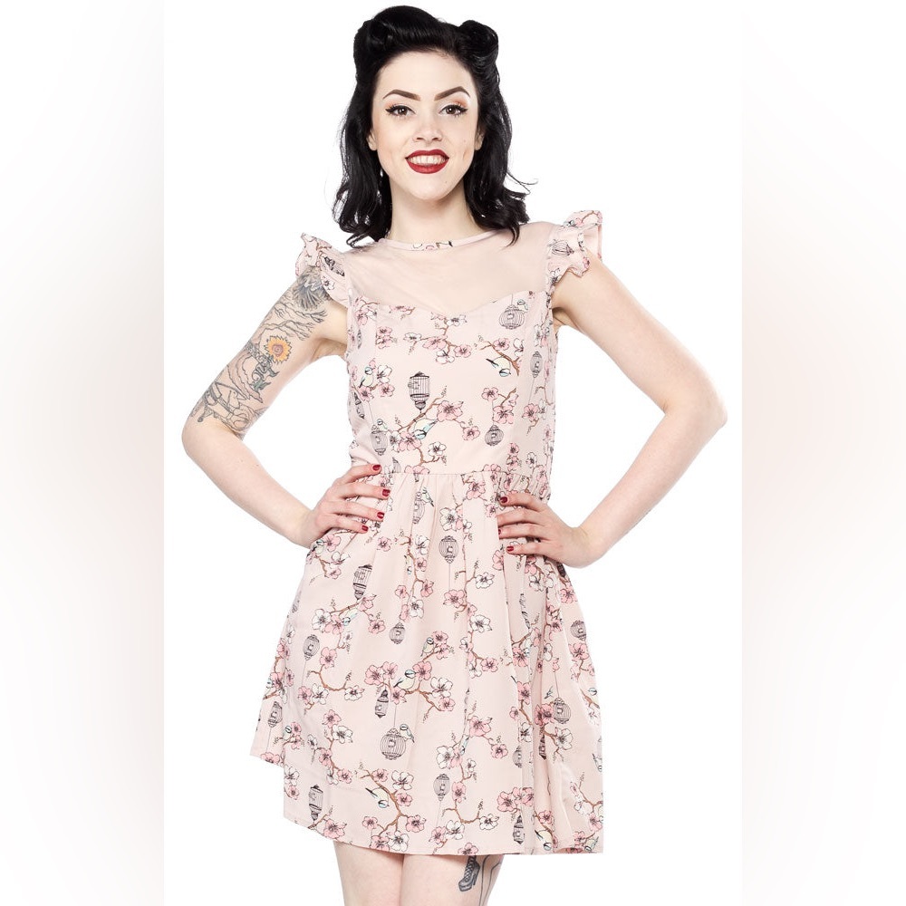 Hell Bunny Pink Floral Dress